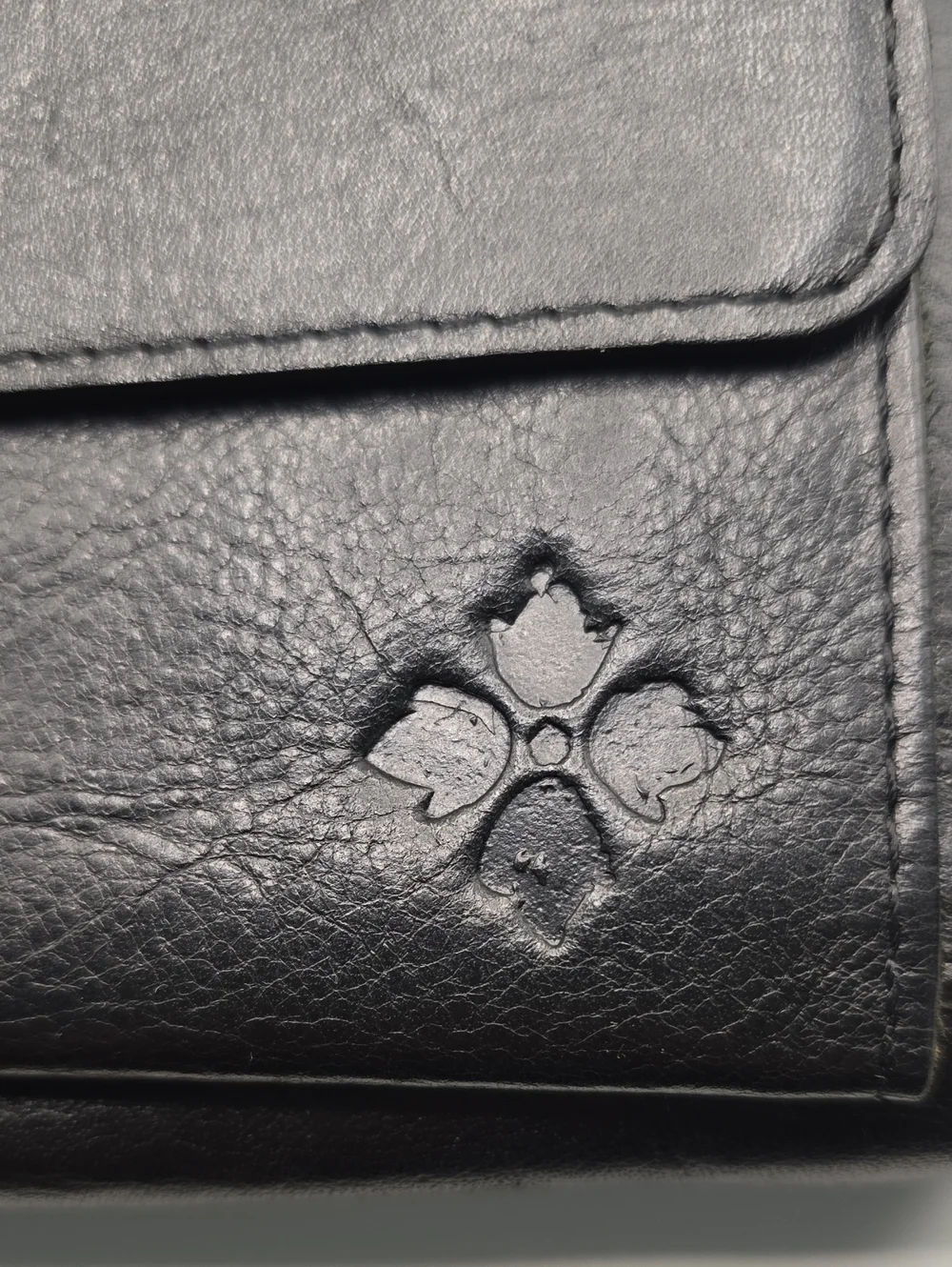 Patricia Nash Black Leather Women's Crossbody Wallet Bag